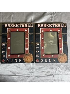 Set of 2 Basketball Themed 4x6 Photo Frames Hobby Lobby Slam Dunk Sports Decor